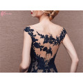 Alibaba Suzhou Cheap See Through Black Lace Applique Mermaid Robes de soirée 2017